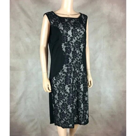 Love Squared Plus Size Black Lace-Panel Dress NWT 1X - Picture 8 of 11